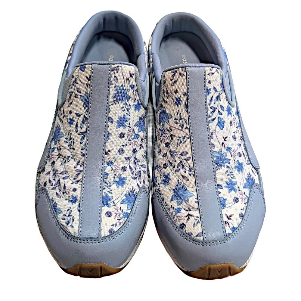 Easy Spirit Traveltime Mules 9M • Light Blue Floral Slip-On Comfort Walking Shoe - Picture 2 of 7